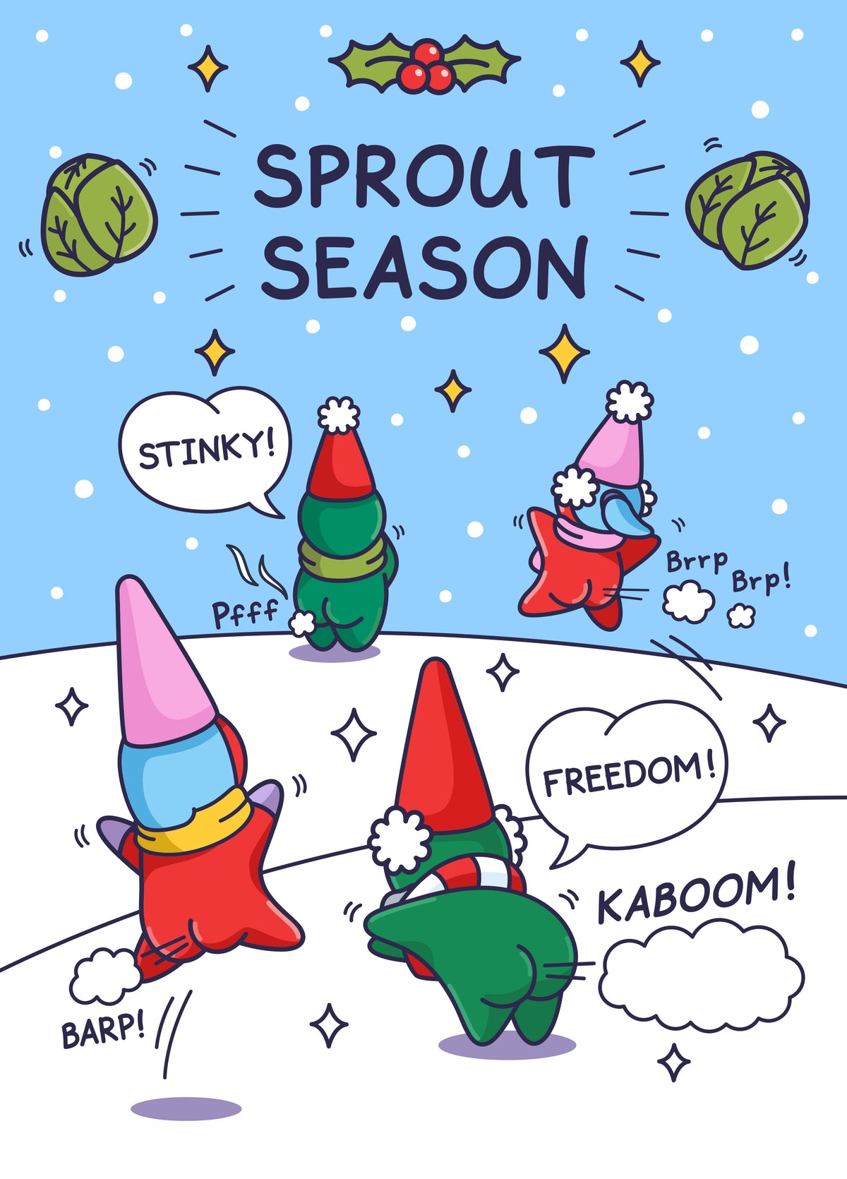 Sprout Season - Funny Christmas Card - Farty Family