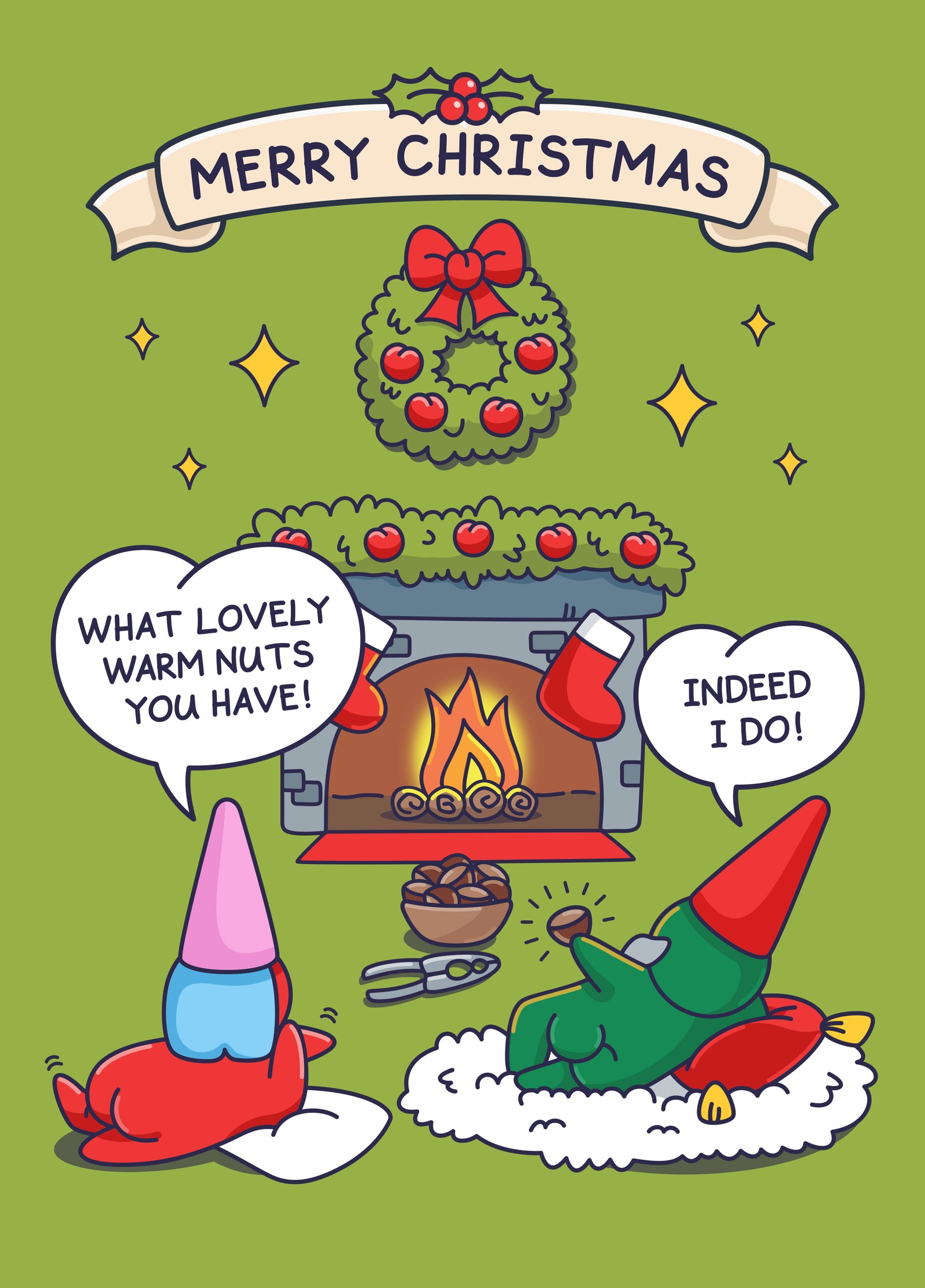 Warm Nuts - Rude Christmas Card - For Him Or Her