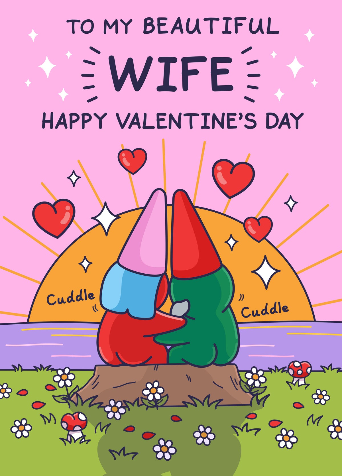 Valentine's Day Card For Wife - Romantic Sunset