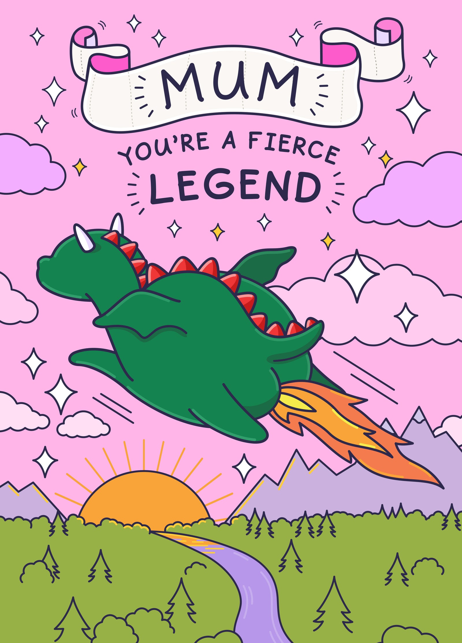 Funny Mum Card - Fierce Legend Dragon