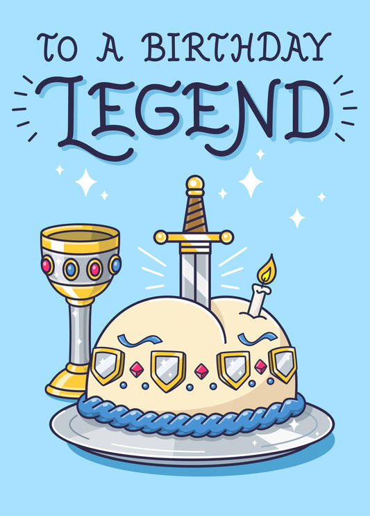 To A Birthday Legend - Medieval Sword In The Cake