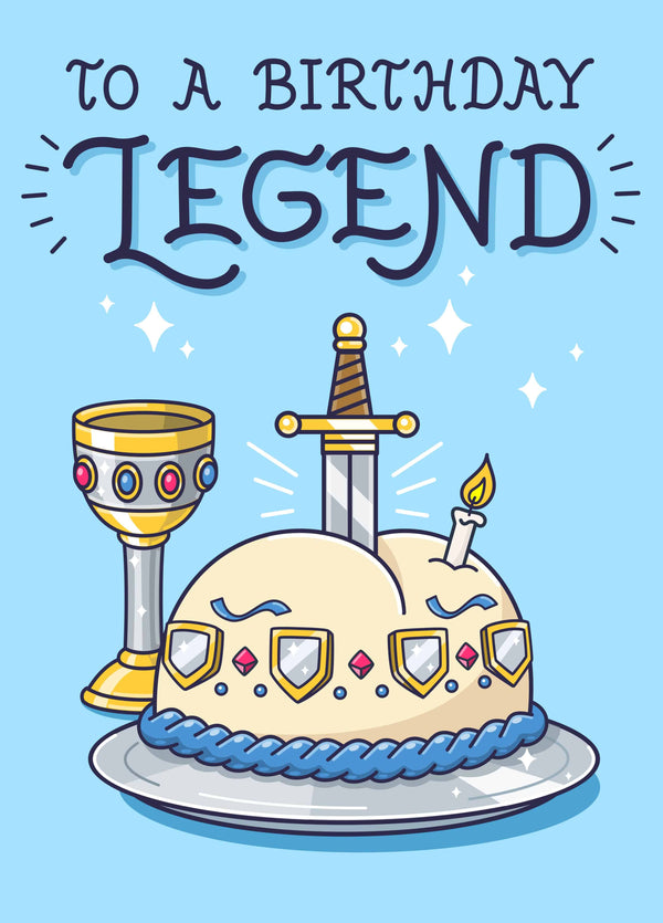 To A Birthday Legend - Medieval Sword In The Cake