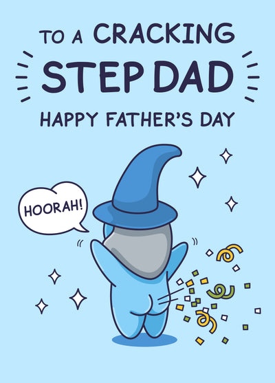Funny Father’s Day Card For Step Dad - Cracking Confetti Cannon