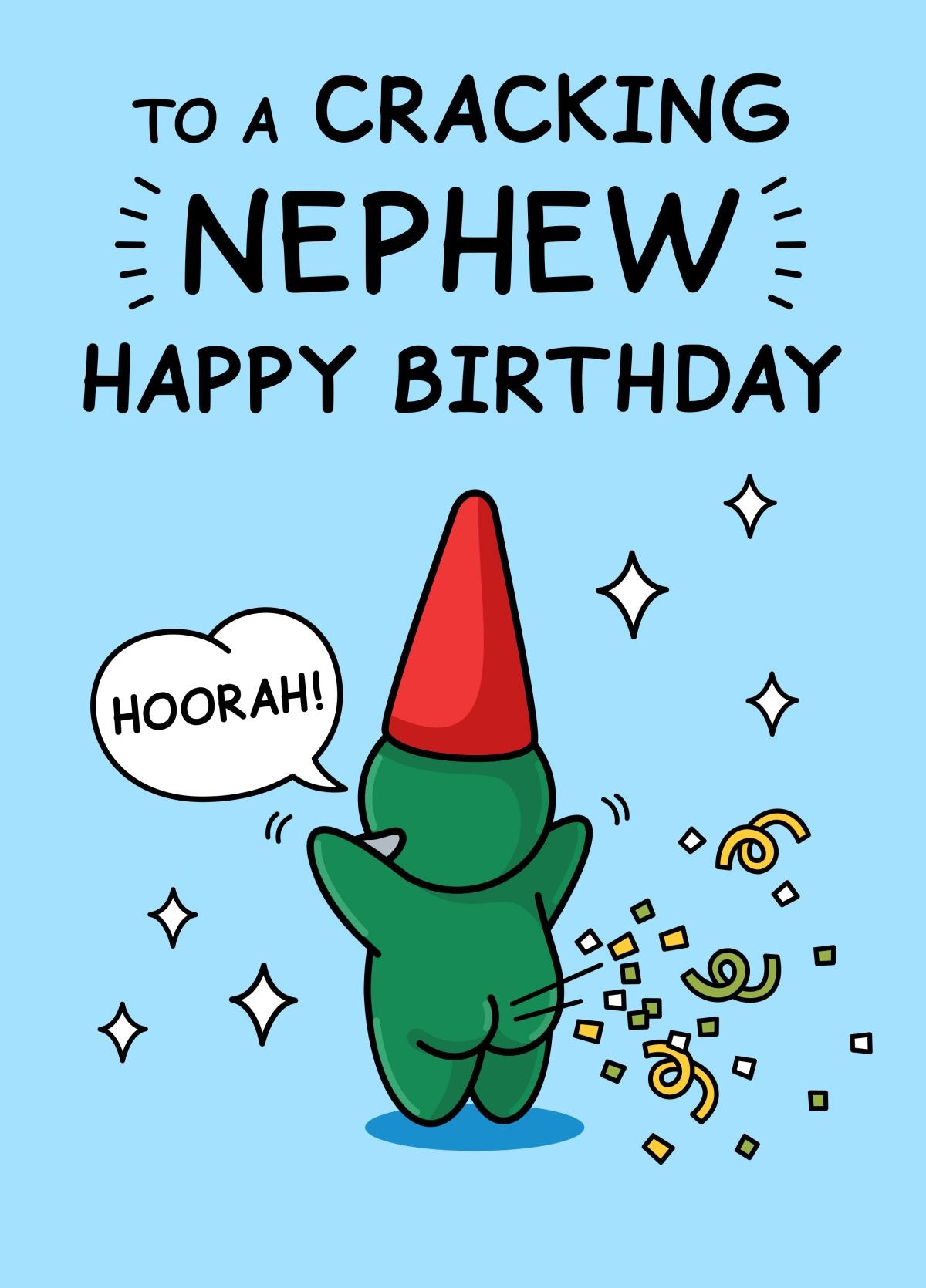Funny Birthday Card For Nephew - Cracking Birthday Confetti Cannon