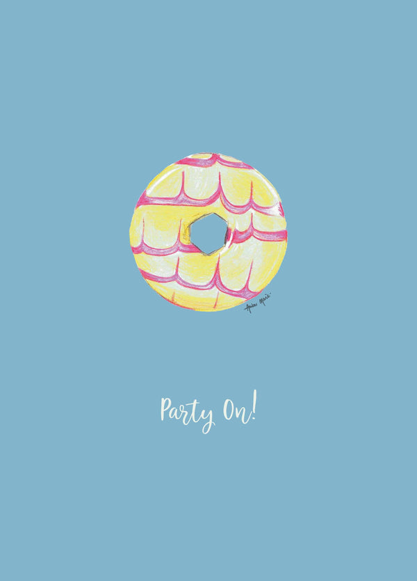 Party On Ring Biscuit Birthday Card