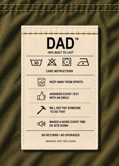 Dad Care Instructions Funny Birthday Card