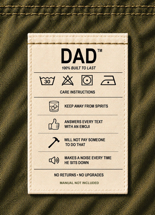 Dad Care Instructions Funny Birthday Card