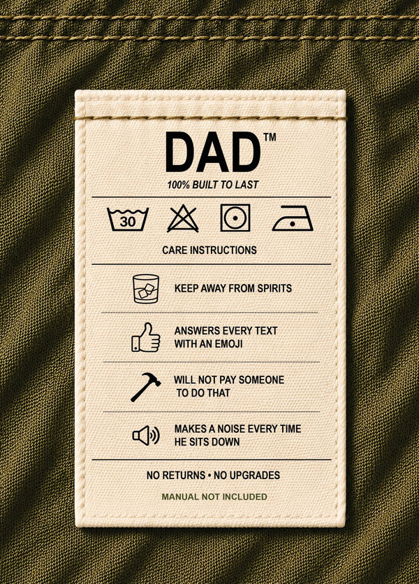 Dad Care Instructions Funny Birthday Card