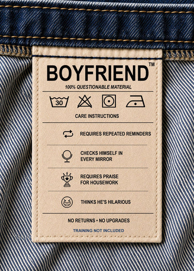 Boyfriend Care Instructions Funny Birthday Card