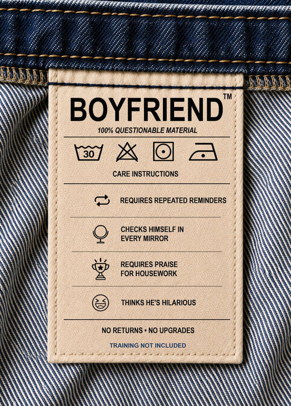 Boyfriend Care Instructions Funny Birthday Card