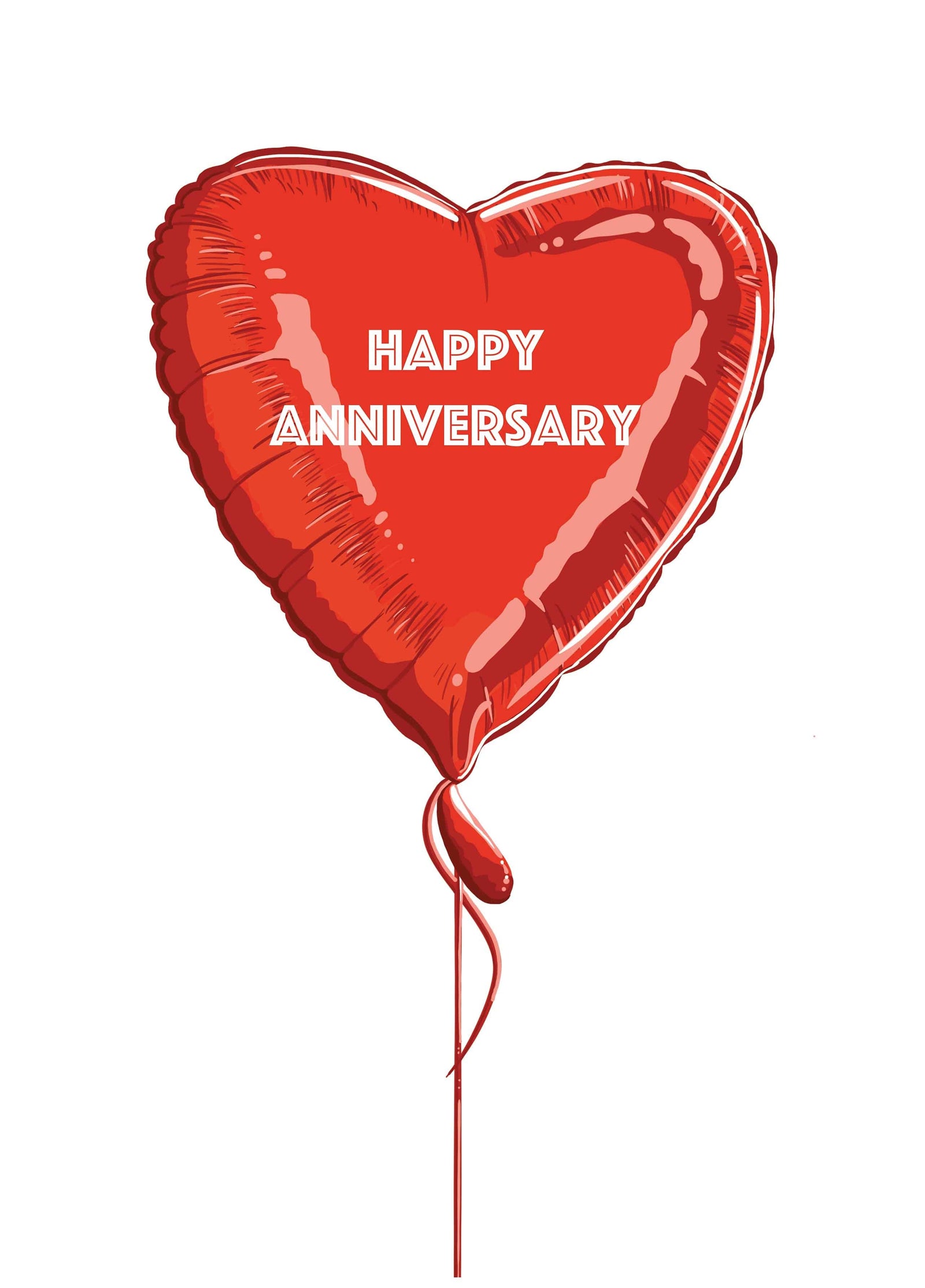 Happy Anniversary Heart Shaped Balloon Card