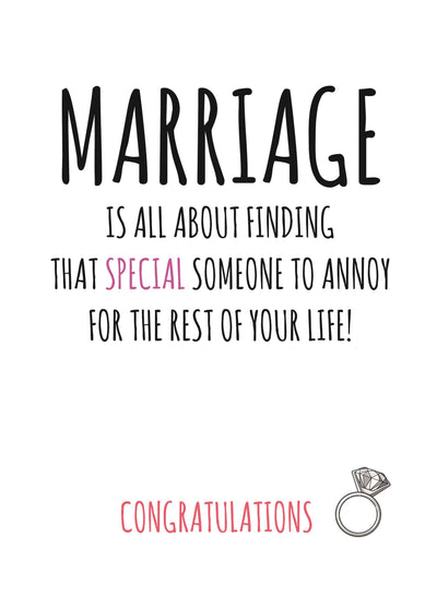 Special Someone To Annoy Wedding Card