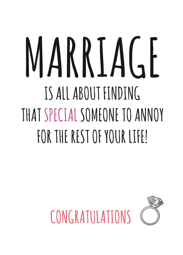 Special Someone To Annoy Wedding Card