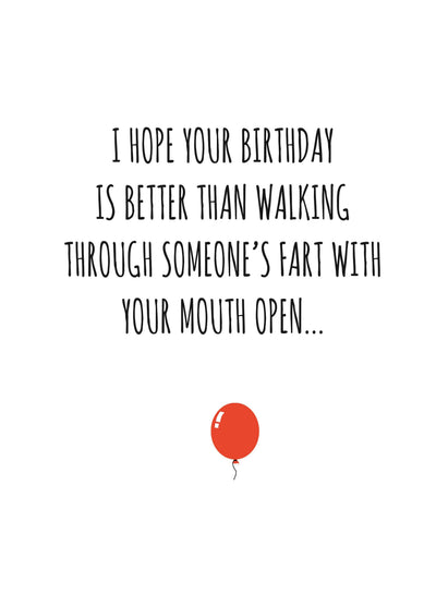 Walking Through Someone's Fart Birthday Card