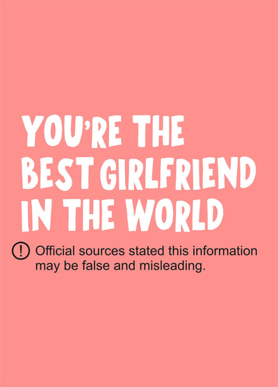 Your The Best Girlfriend In The World Card