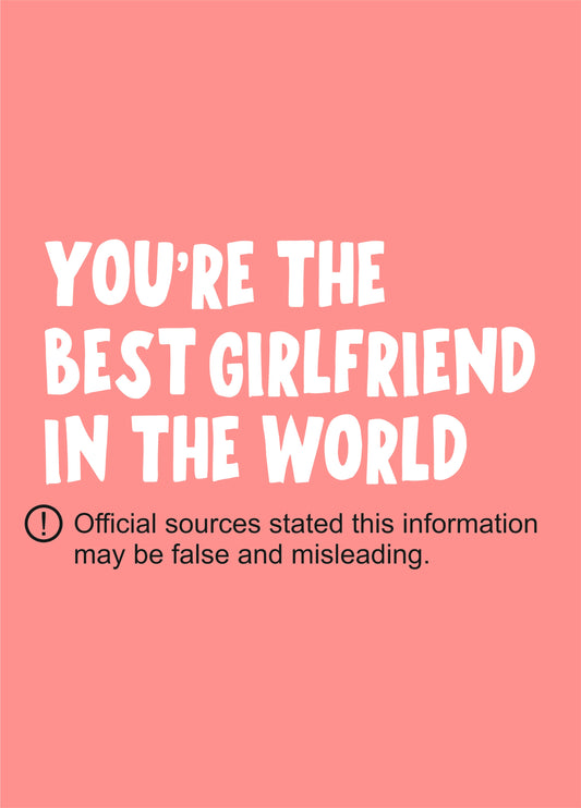 Your The Best Girlfriend In The World Card