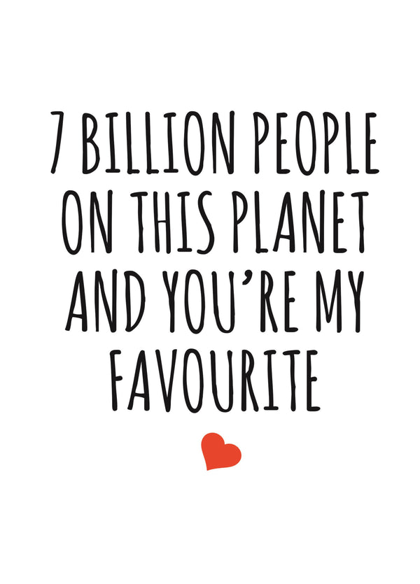 7 Billion People Card