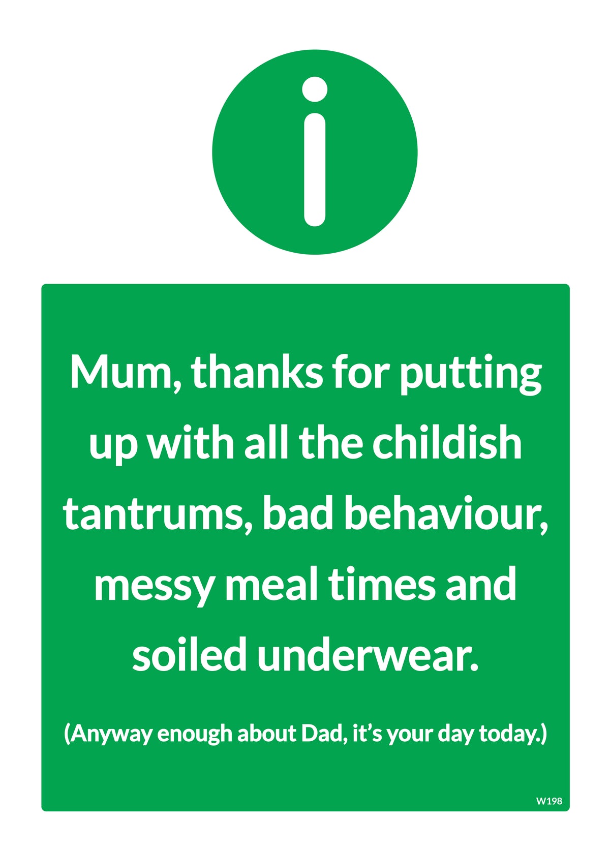 Enough About Dad Card