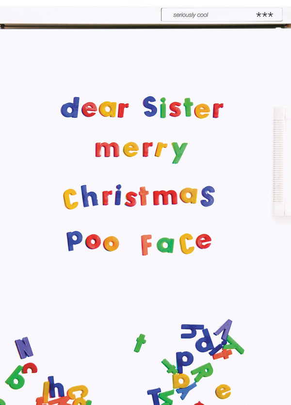 Dear Sister Merry Christmas Poo Face