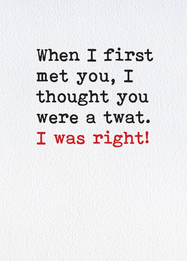I Was Right Card