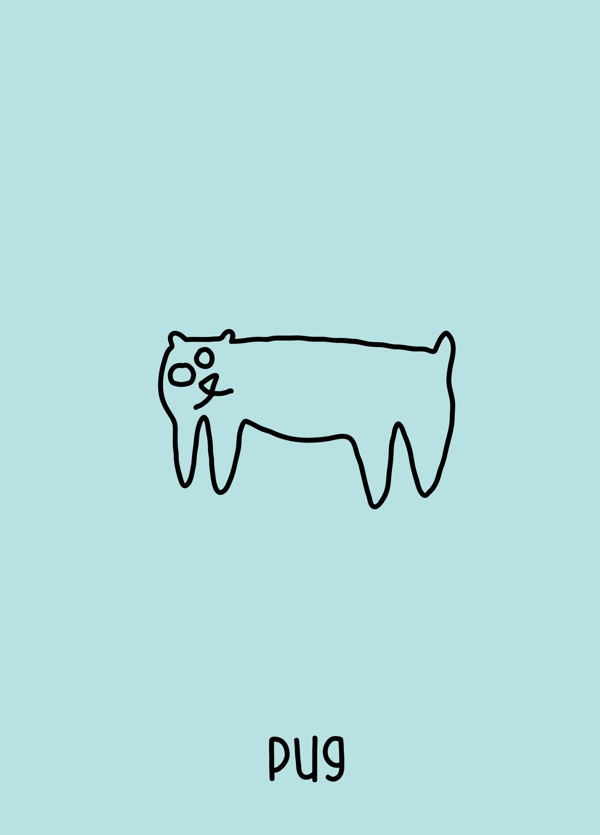 Pug Dog Card