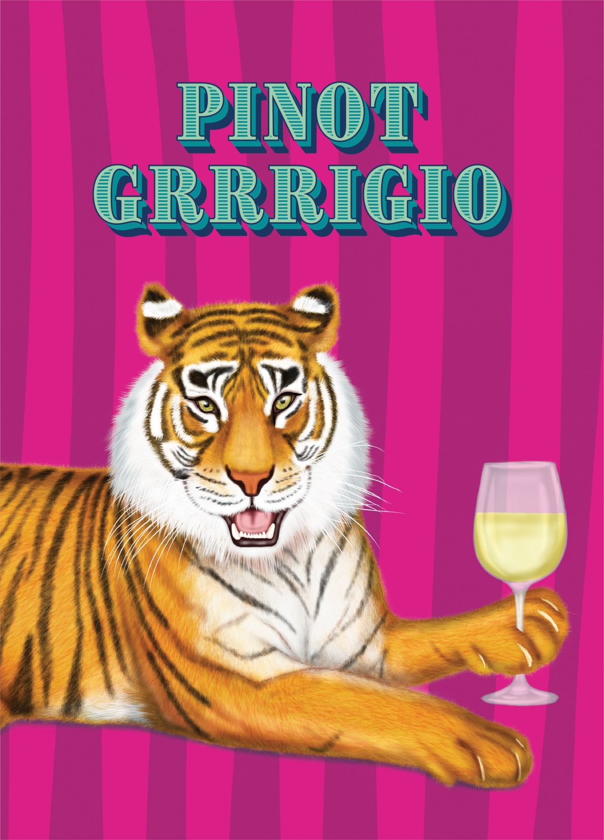Pinot Grigio Wine Tiger Pun