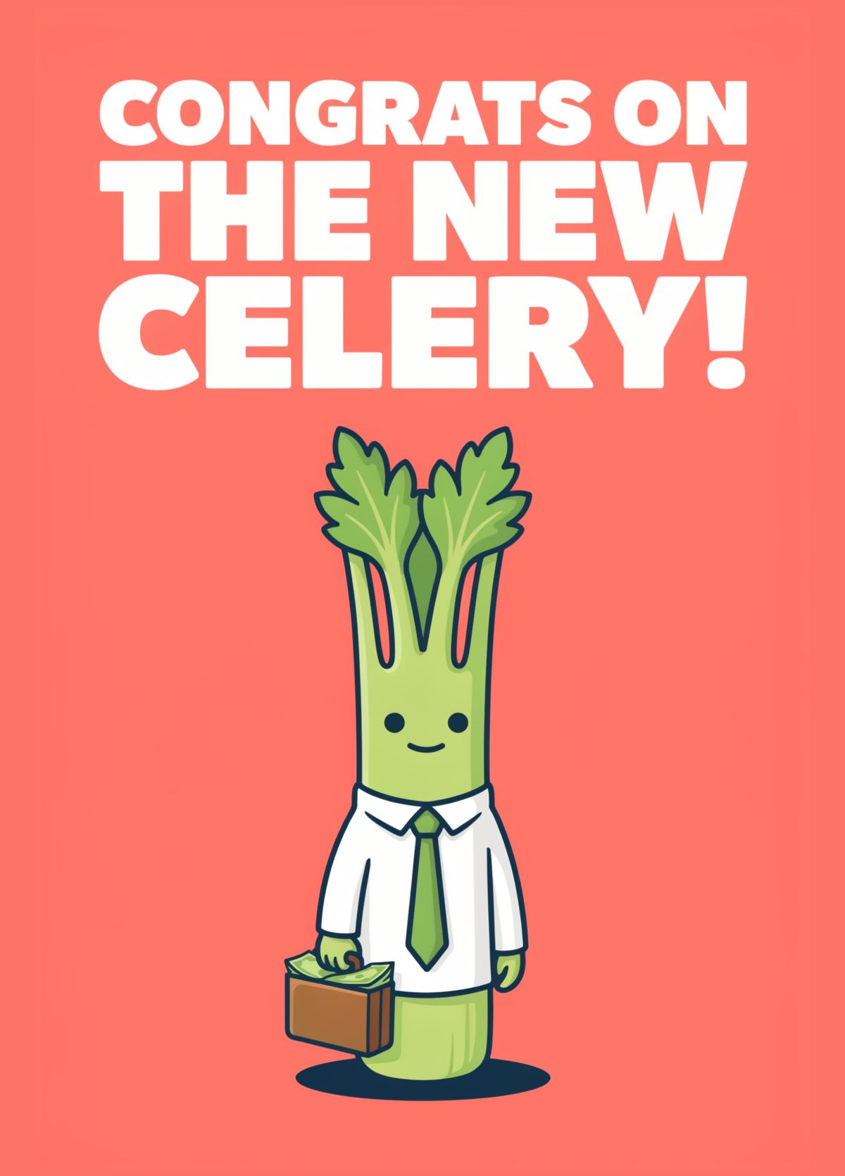 Funny New Job Card For Colleague Friend - Congrats On The New Celery
