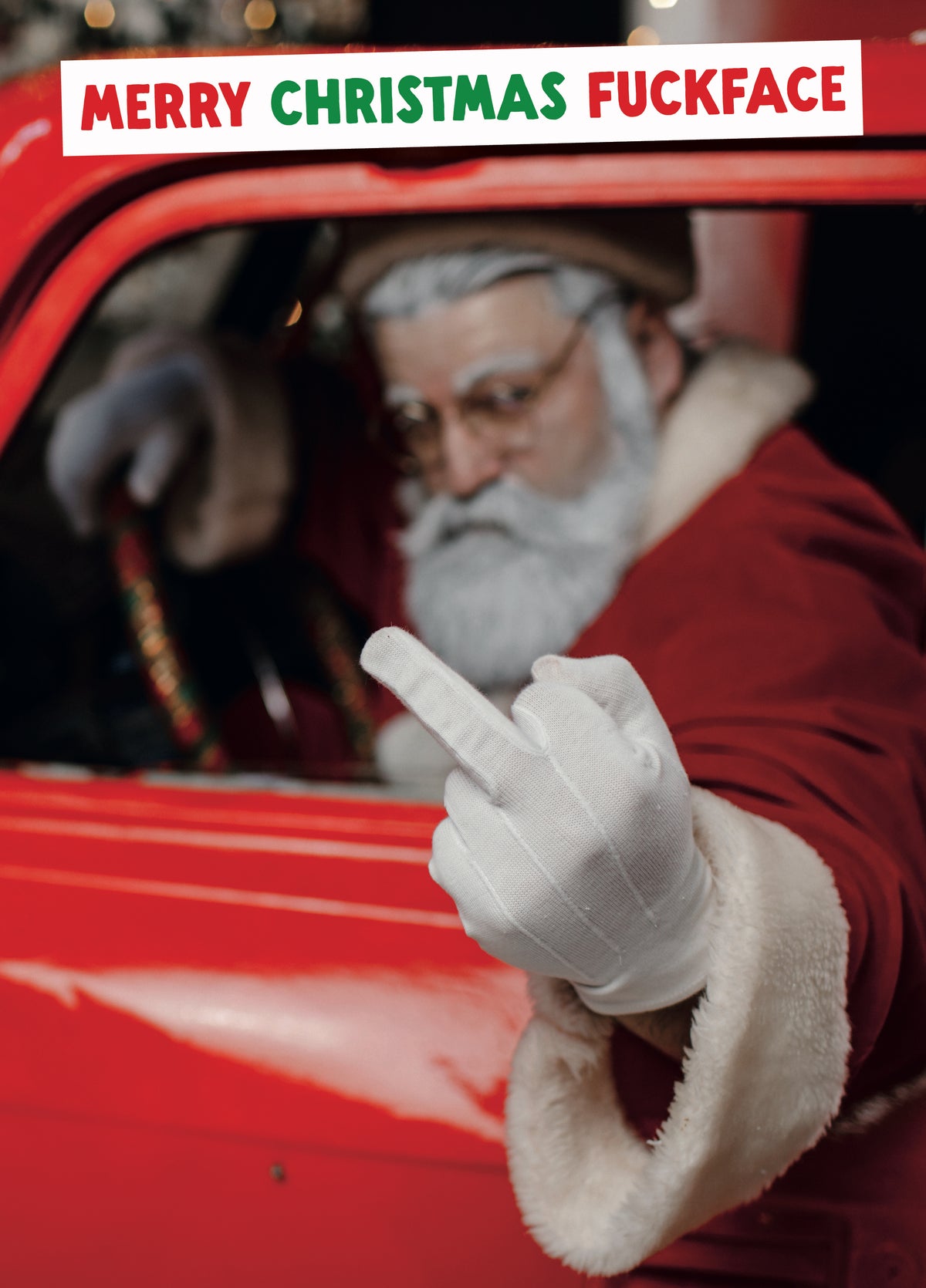 Rude Christmas Card - Merry Christmas Fuckface