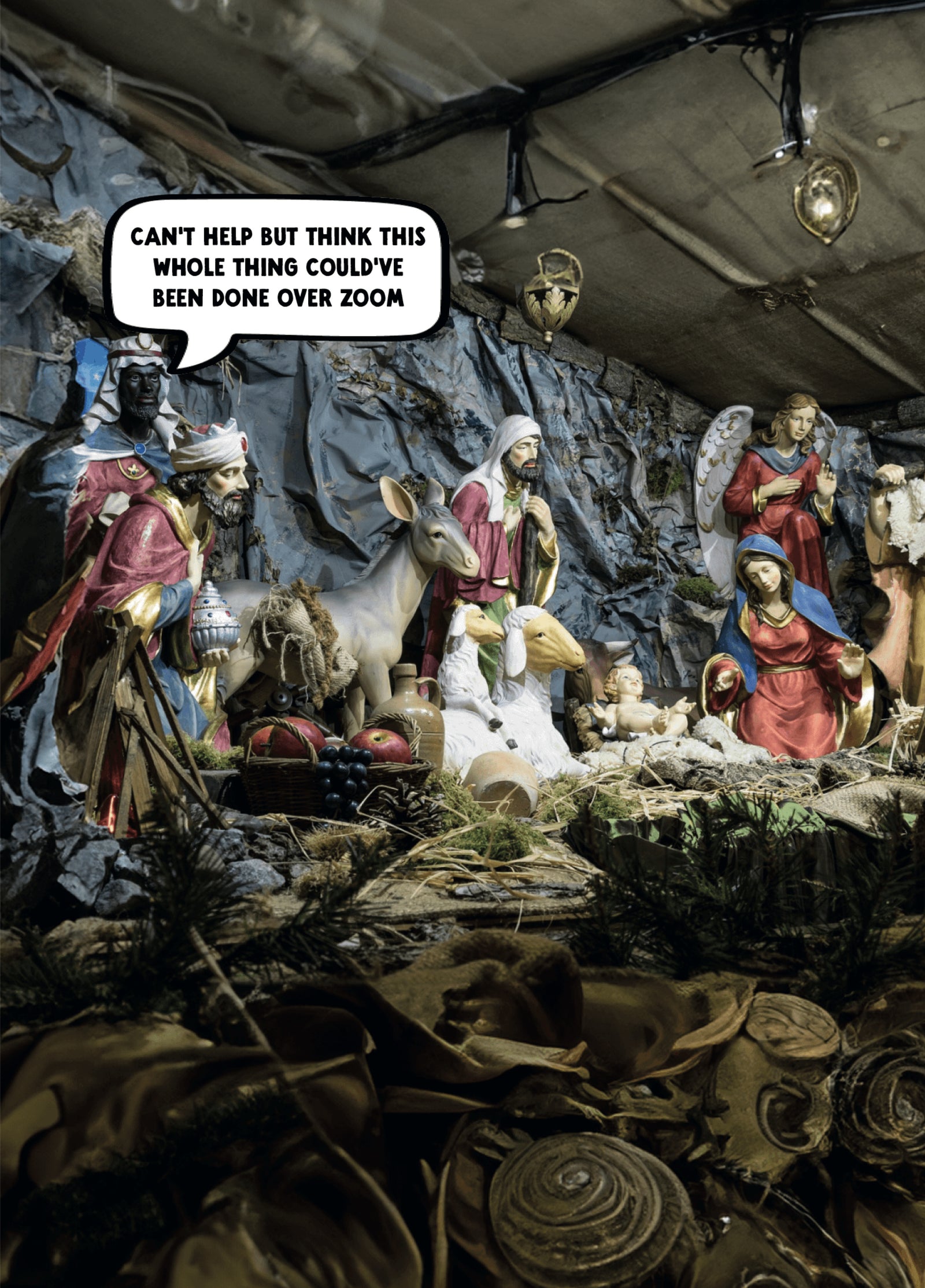 Funny Nativity Christmas Card - 'Zoom'
