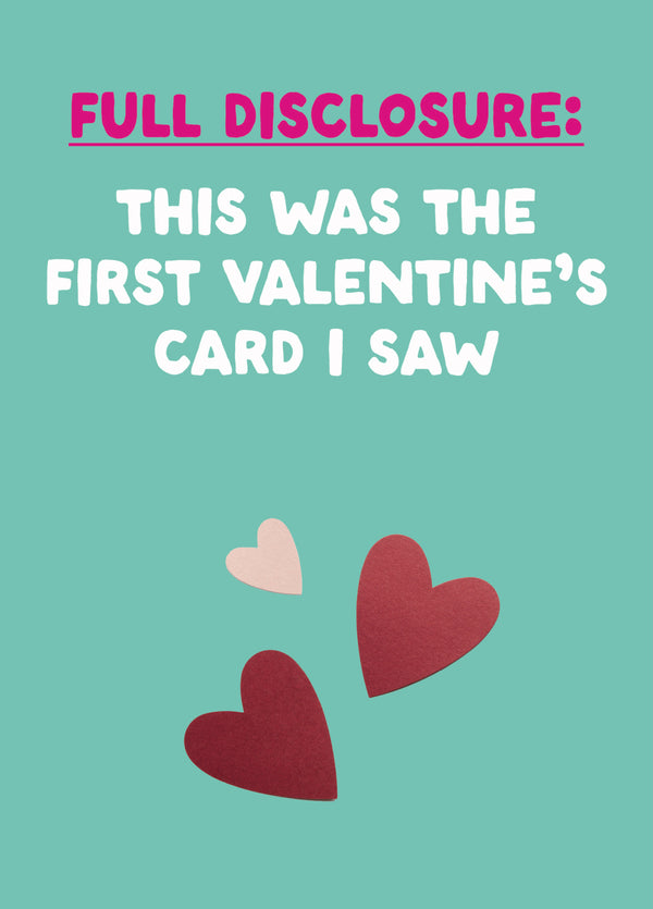 Funny Valentine's Card - 'First Card'