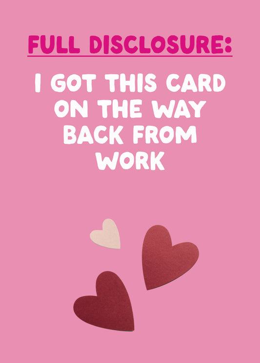 Funny Valentine's Card - 'Work'