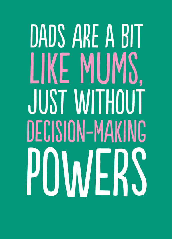 Funny Father's Day Card - 'Decision Making'