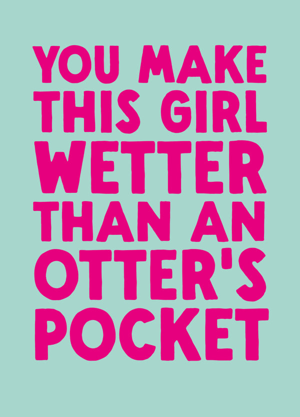 Funny Valentine's Card - 'Otter's Pocket'