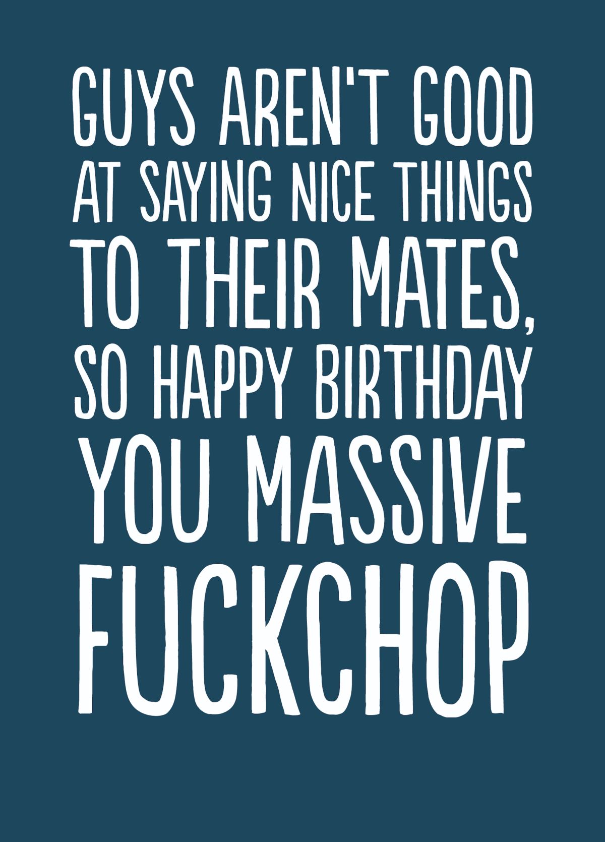 Funny Birthday Card - 'Fuckchop'