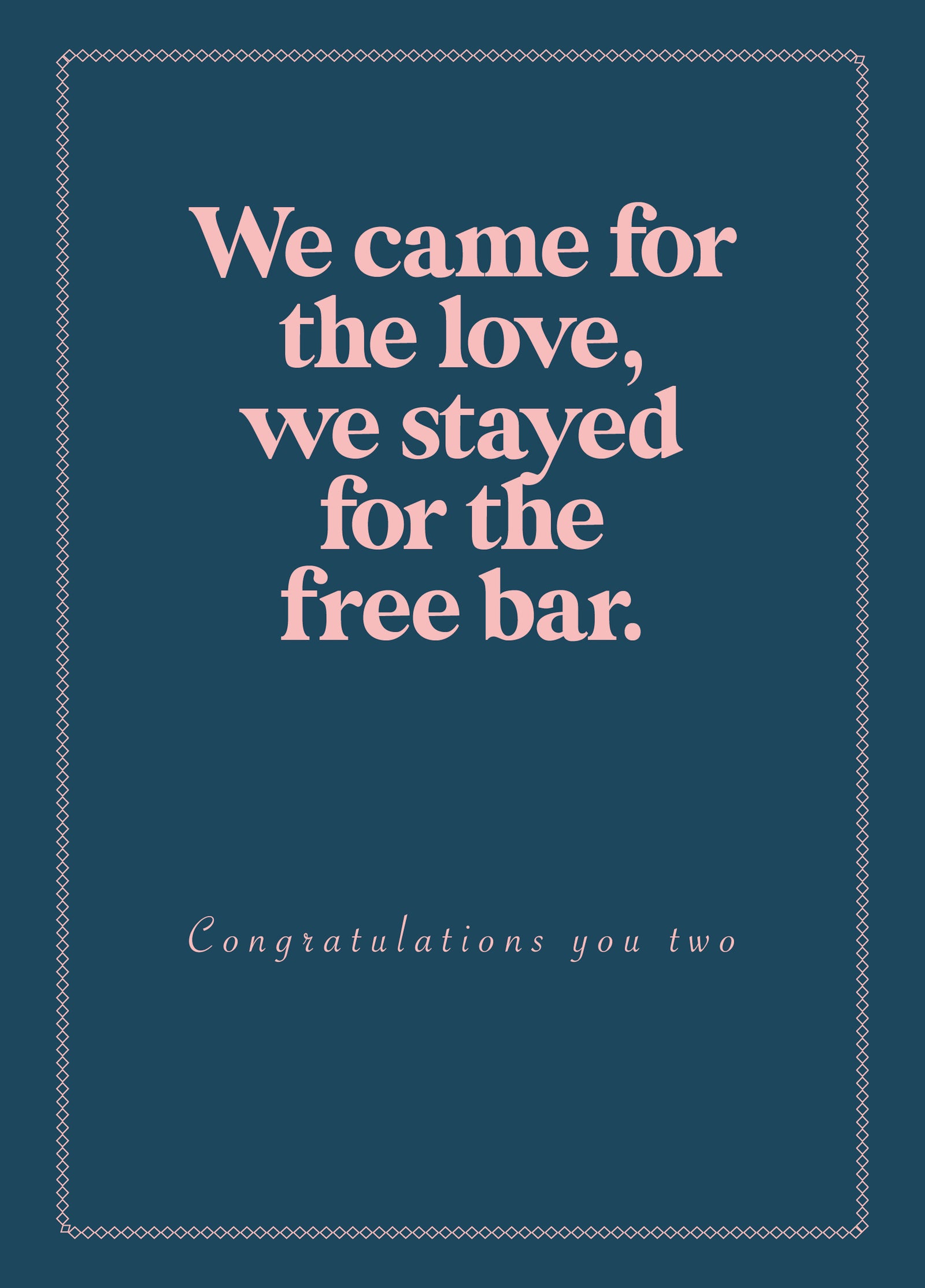 Funny Wedding Card - 'Free Bar'