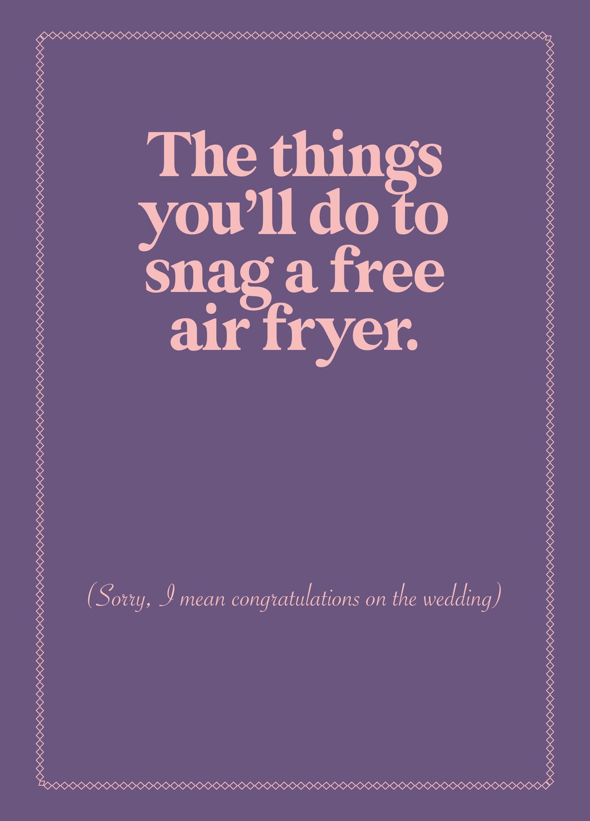 Funny Wedding Card - 'Air Fryer'