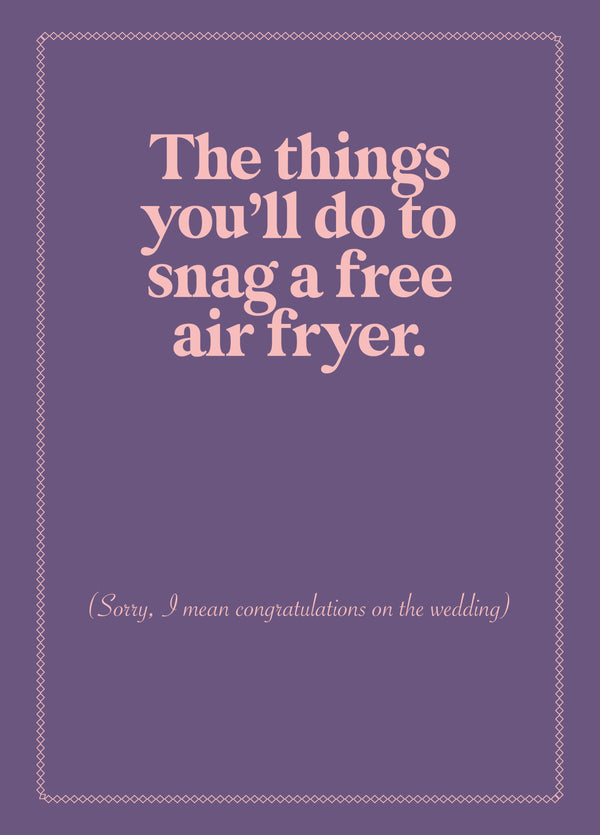 Funny Wedding Card - 'Air Fryer'