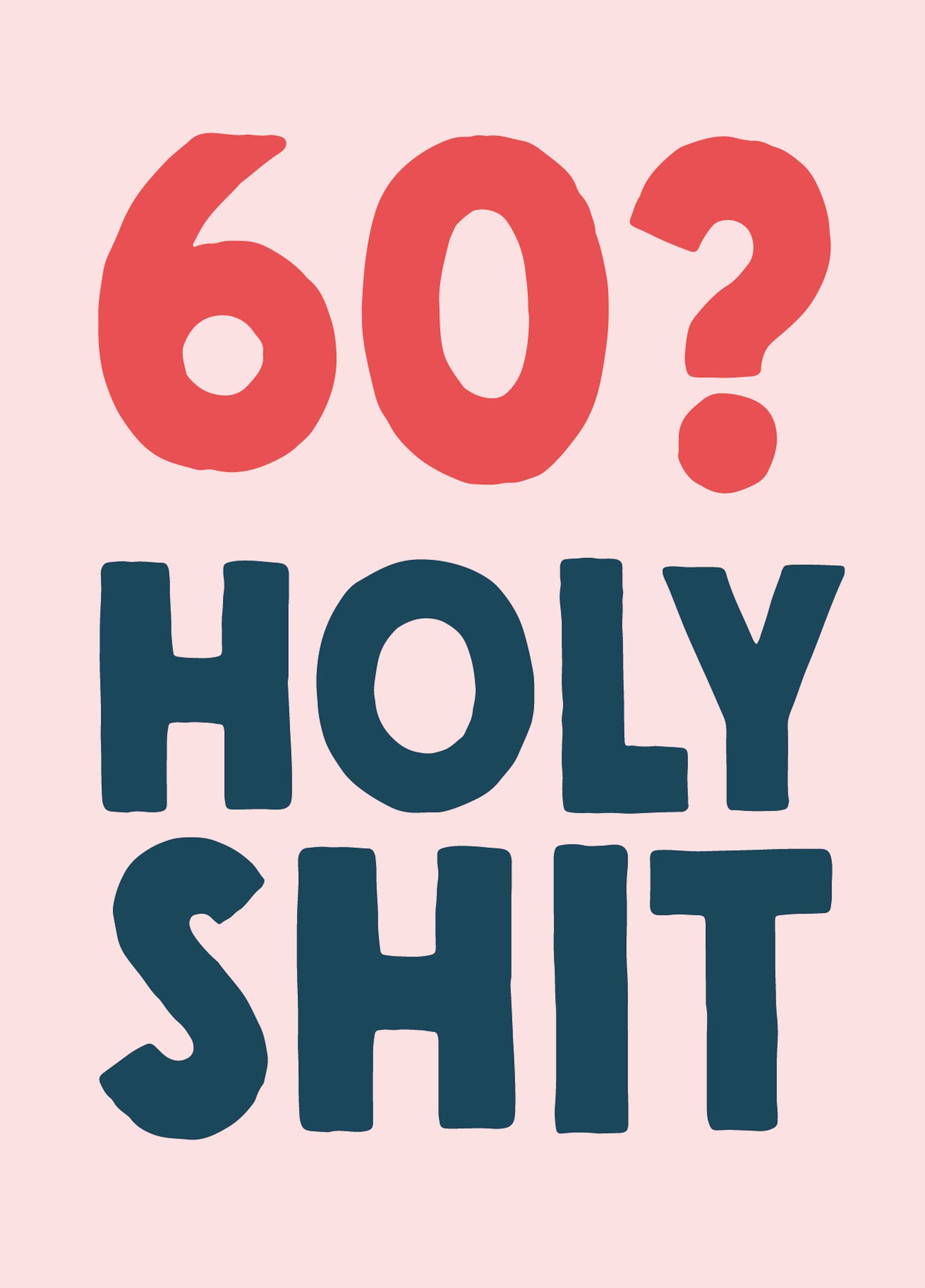 Funny 60th Birthday Card - '60 Holy Shit'