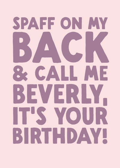 Funny Birthday Card - 'Beverly'