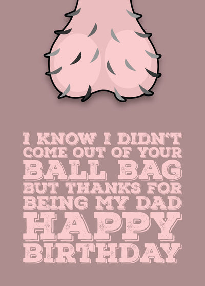 Step Dad's Birthday Ballbag Card
