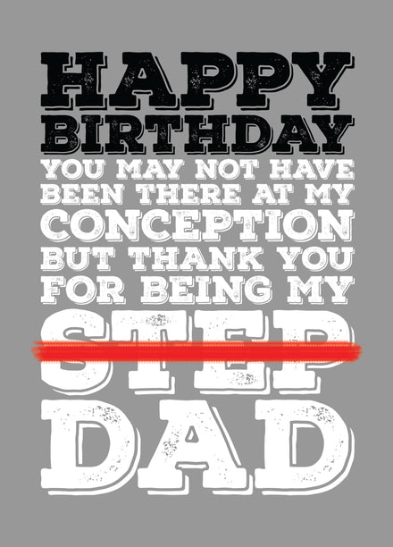 Happy Birthday To My Step Dad Card – Scribbler Cards Gifts