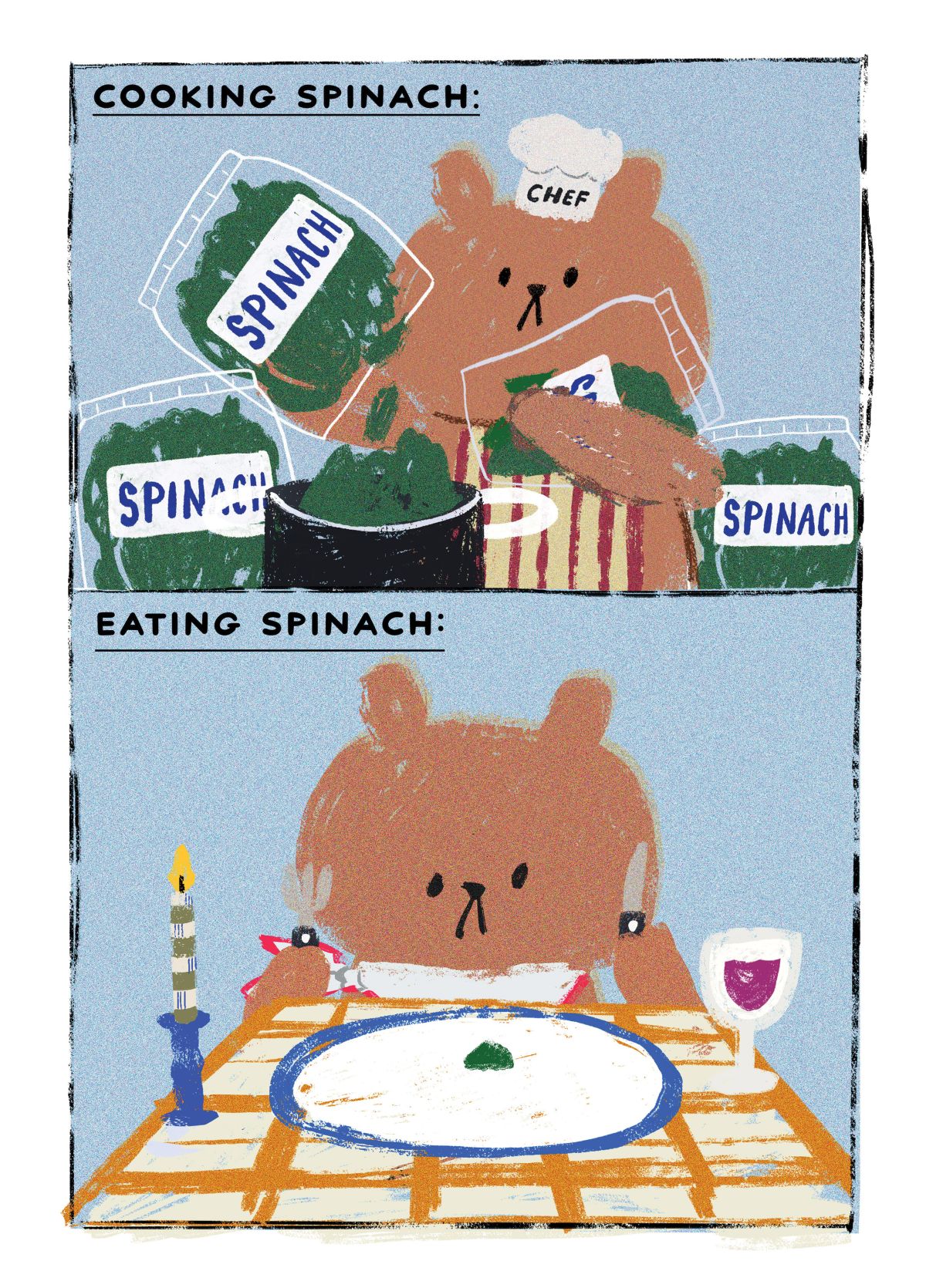Cooking Spinach Card