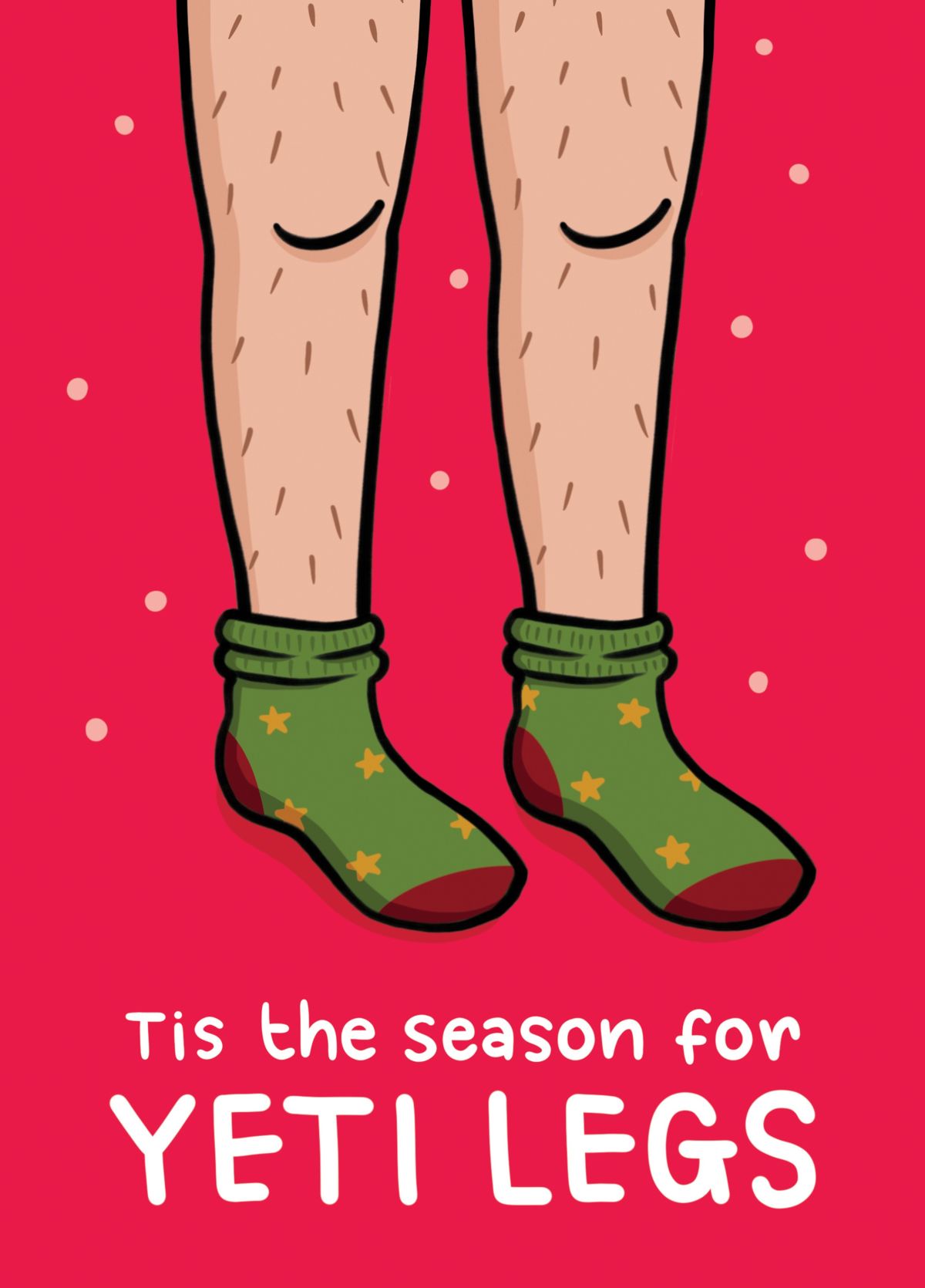 Funny Yeti Legs Christmas Card