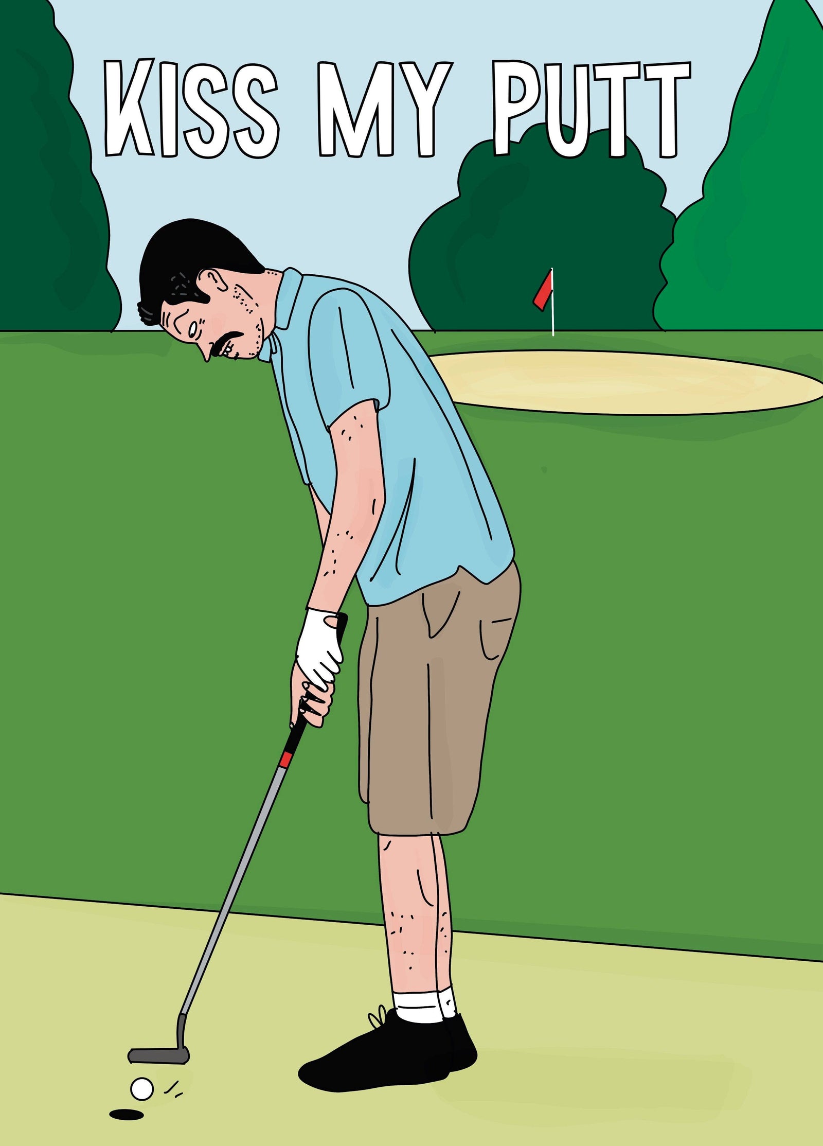Golf Pun Card. Kick Putt