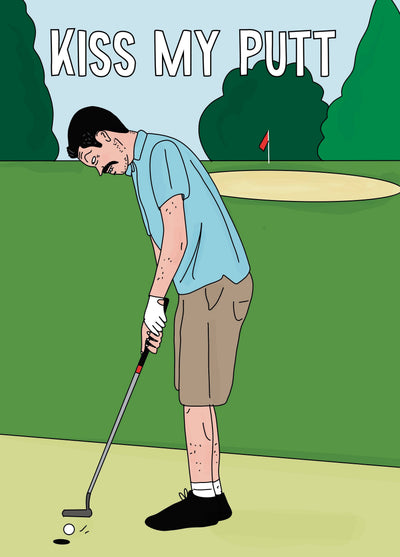 Golf Pun Card. Kick Putt