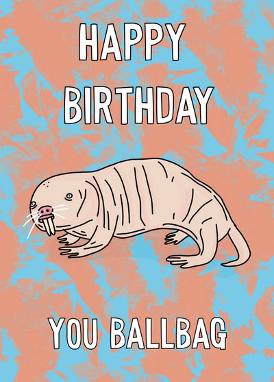 Funny Molerat Ballbag Joke Card
