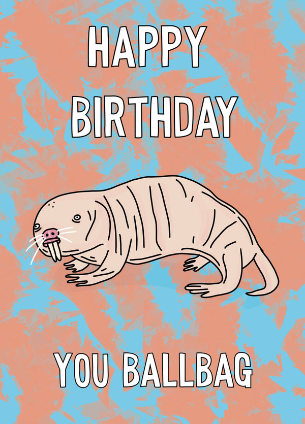 Funny Molerat Ballbag Joke Card