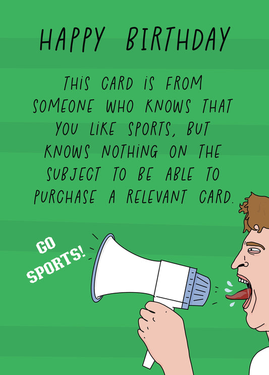 Funny Sports Card From Someone Who Knows Nothing About Sports
