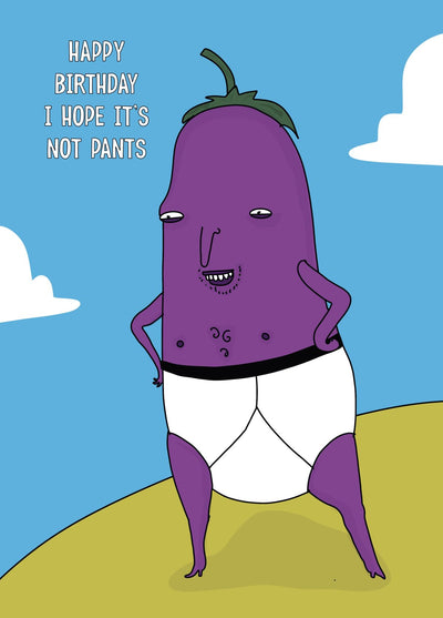 Funny Aubergine Pants Joke Card