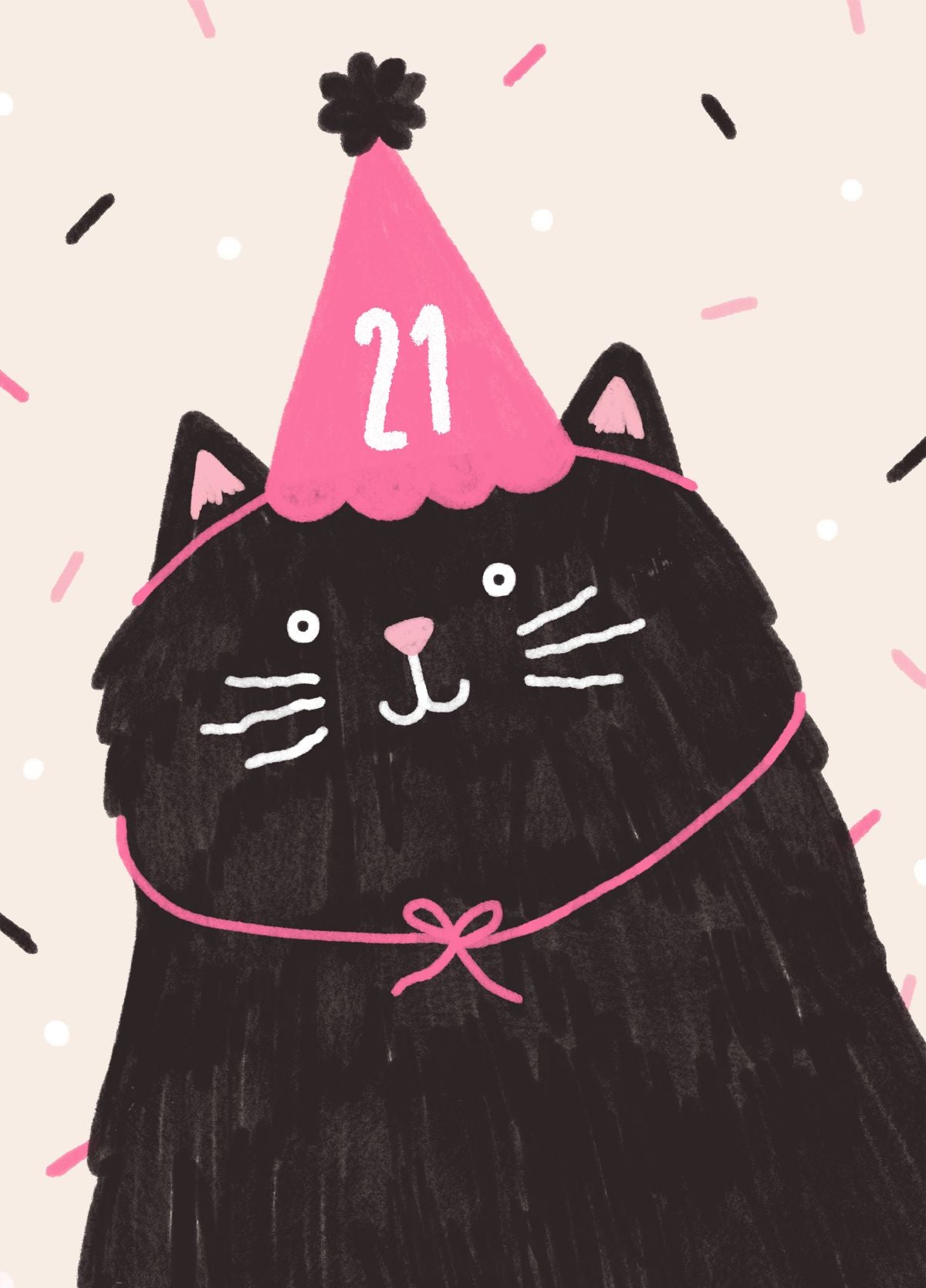 Birthday Hat Party Cat | Milestone Age 21